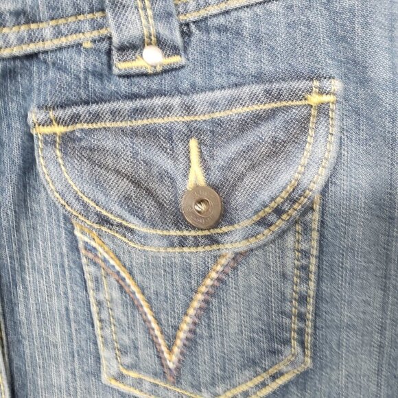 Venezia Blue Denim Button Down Knee Length Boho Western Skirt Size 14 - Picture 3 of 10